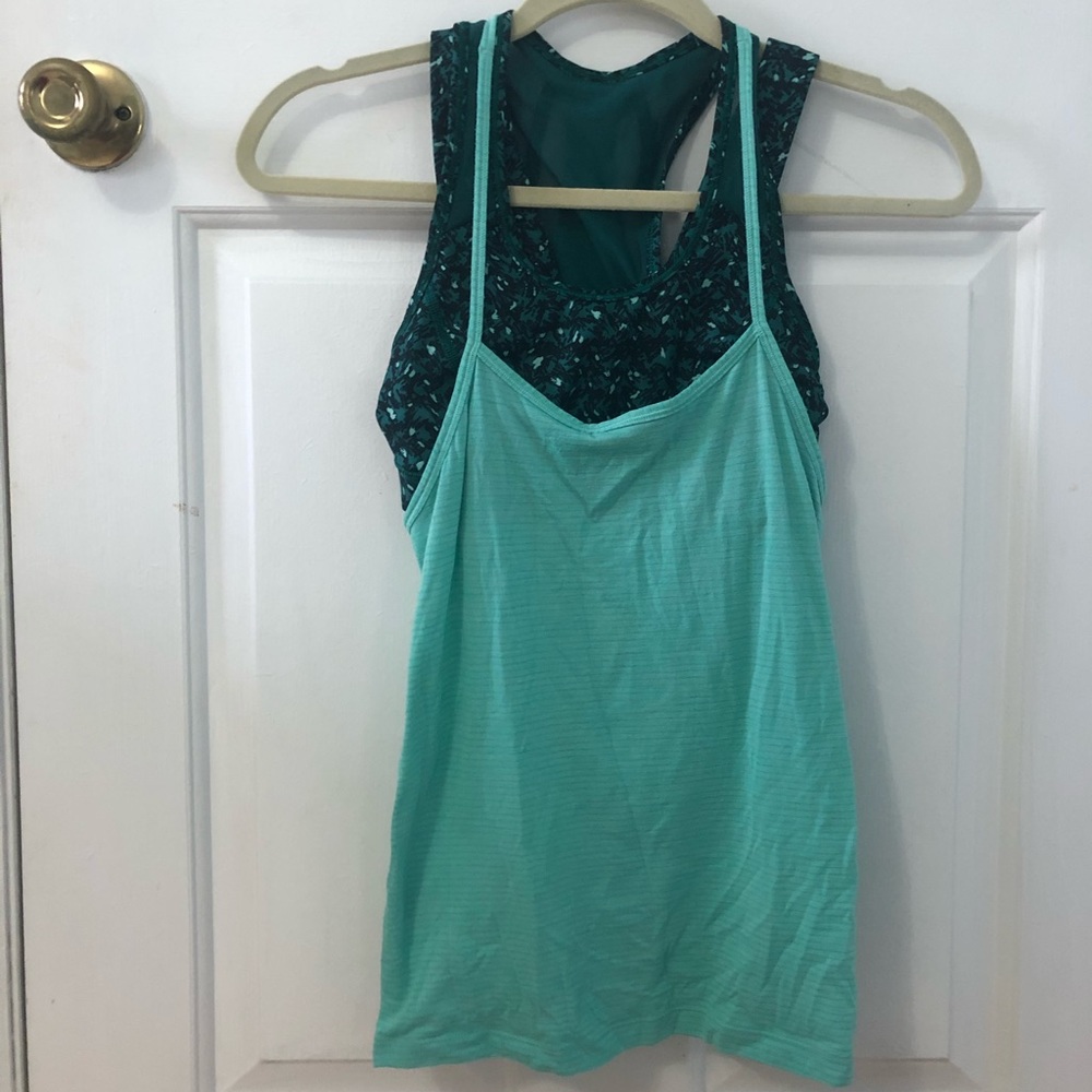 Lululemon Turquoise Tank and Built in Bra SIZE 2